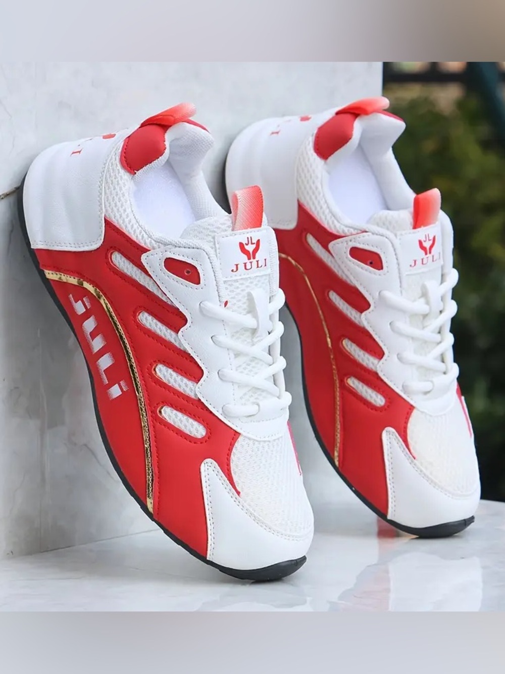 Juli Athletic Sneakers - White & Red (8)